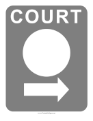 Court Number Right sign