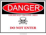 Danger Chemically Treated