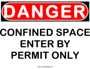 Danger Confined Space
