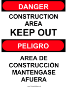 Construction Area Bilingual