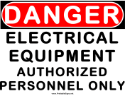 Danger Electrical Equipment