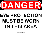 Danger Eye Protection Must