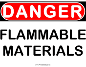 Danger Flammable Materials