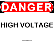 Danger High Voltage Volts