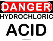 Danger Hydrochloric Acid