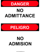 No Admittance Bilingual