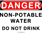 Danger Non Potable Water