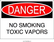 No Smoking Toxic Vapors