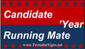 Election Sign with Running Mate Palm Cards