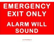 Exit Alarm Will Sound