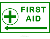 First Aid Arrow Cross Left