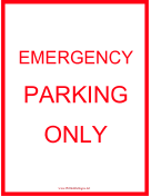 Emergency Parking Only