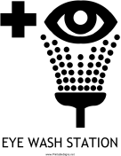 Eye Wash Station with caption