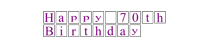 Happy 70th Birthday sign