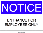 Employee Entrance Only