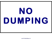 No Dumping