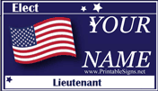 Lieutenant Sign Palm Cards