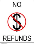 No Refunds