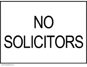 No Solicitors