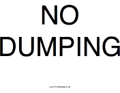 No Dumping