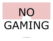 No Gaming Color