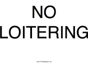 No Loitering