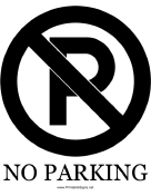 No Parking with caption