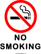 No Smoking Red White