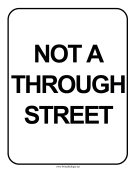 Not A Through Street