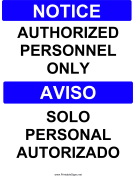 Authorized Personnel Bilingual