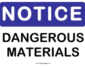 Notice Dangerous Materials