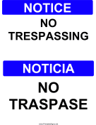No Trespassing Bilingual