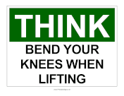 OSHA Bend Knees