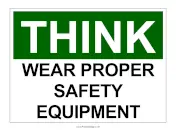 OSHA Proper Equipment sign