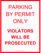 Parking by Permit Only