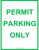 Permit Parking Only