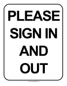 Please Sign In And Out