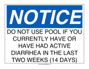 Pool Sign Diarrhea