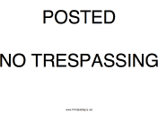 Posted No Trespassing