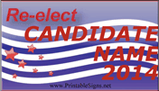 Re-Election Sign Palm Cards