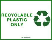 Recyclable Plastic Only