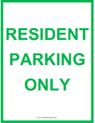 Resident Parking Only