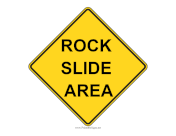 Rock Slide Area sign