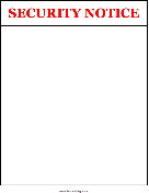 Security Notice with Custom Text
