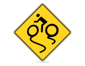 Slippery Surface Bicycle sign