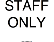 Staff Only