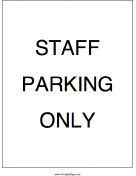 Staff Parking Only