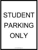 Student Parking Only