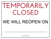 Temporarily Closed