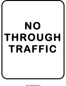 No Through Traffic